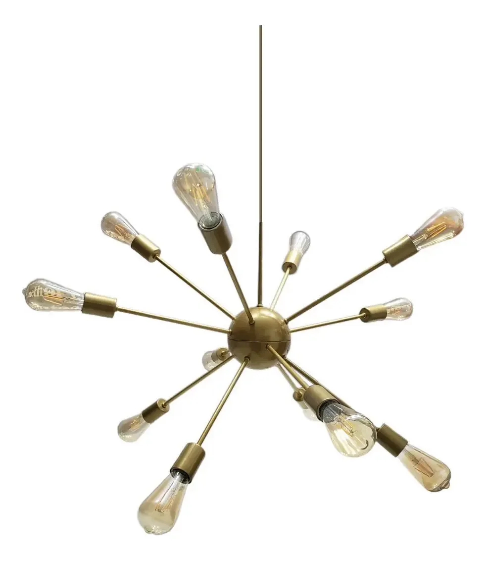 Lustre Super Moderno Sputnik Dourado 12 Hastes Tendência