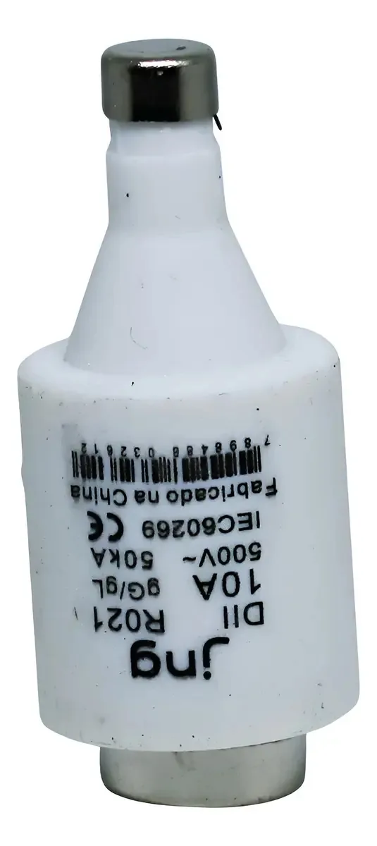 Kit 3 Fusíveis Industriais Diazed Dz 10A JNG Porcelana 500V