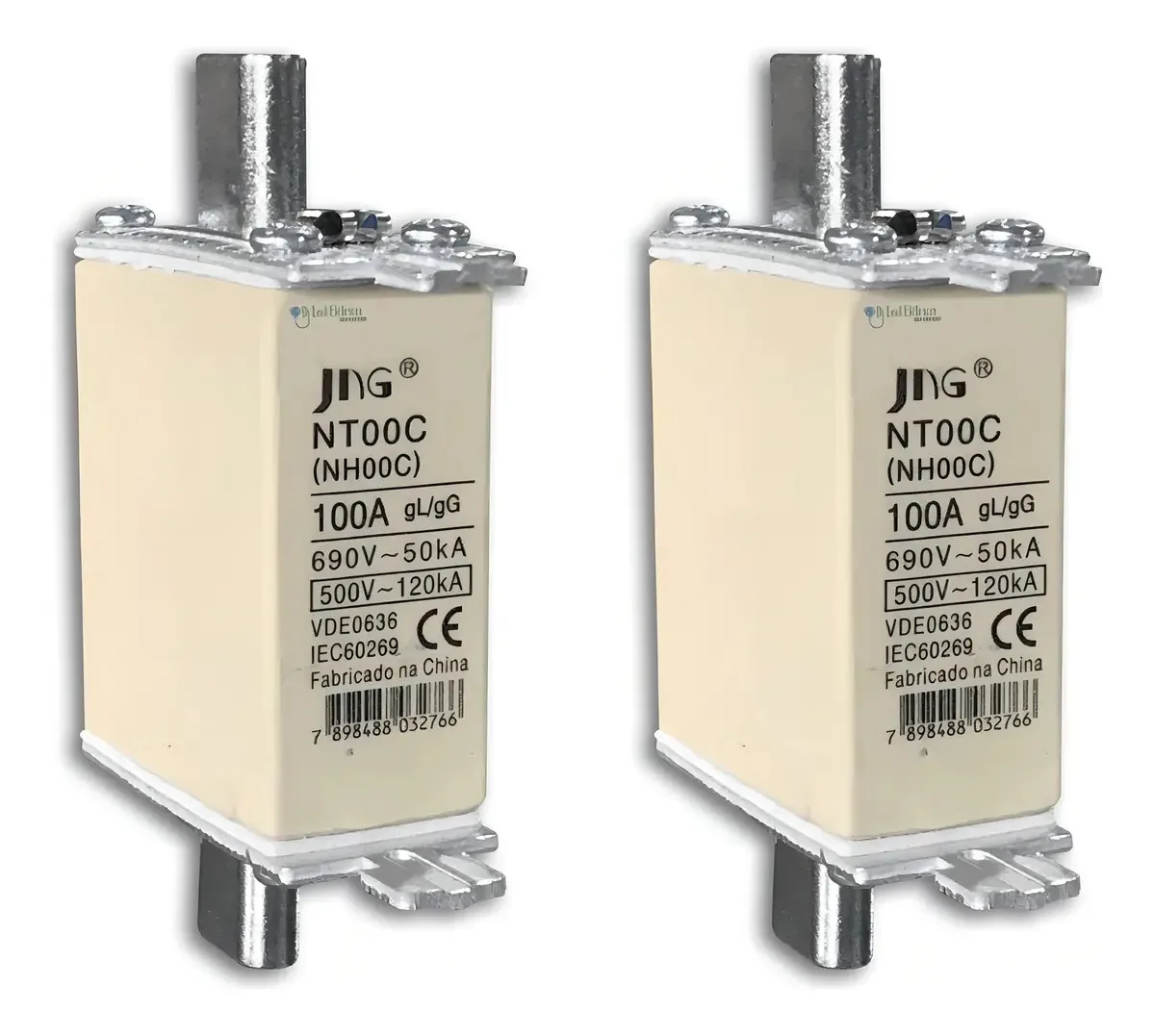 Kit C/2 Fusíveis Tipo Nh00c Retardado 50a
