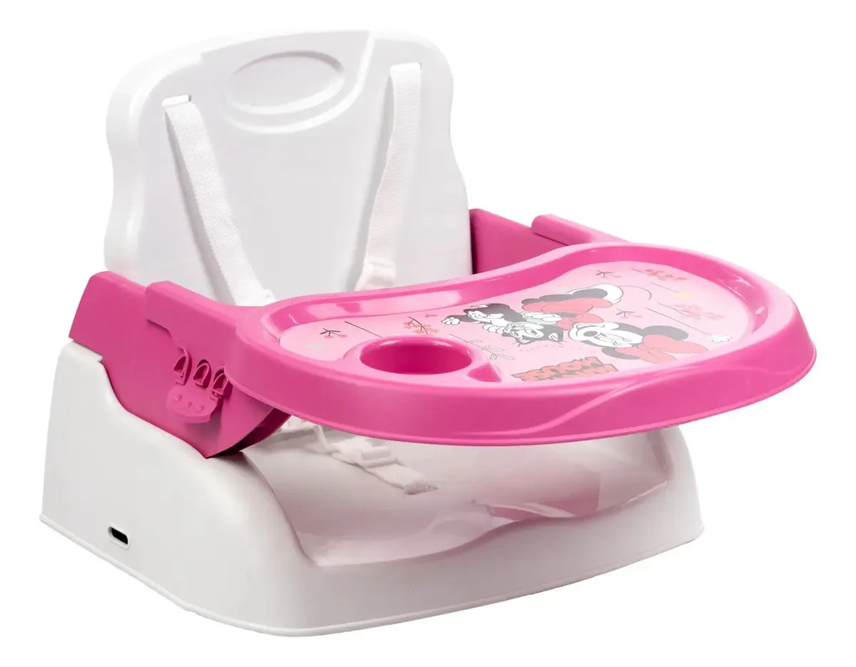 Disney Cadeira De Alimentação Portátil Booster Cadeirão Styll Baby Rosa - Minnie