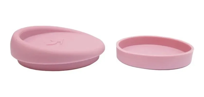 Kit 6 Tampas E Base De Silicone Para Caneca - Rosa Rosa