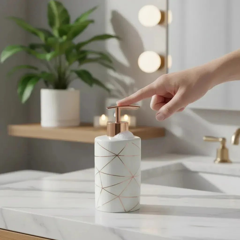 Porta Sabonete Líquido Porcelana Cor Branco