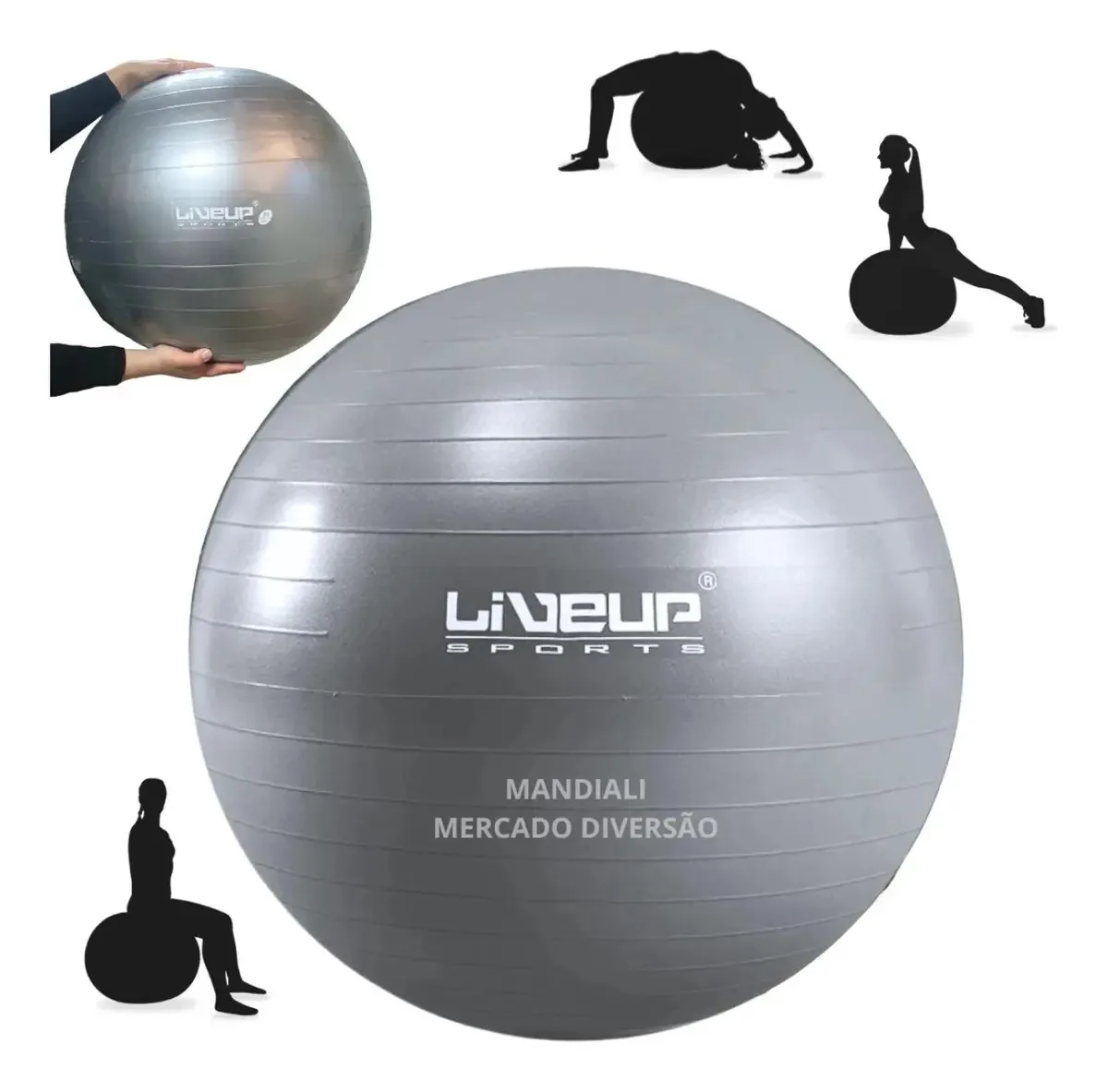 Bola Inflável 85cm Para Exercícios Yoga Abdominal E Pilates