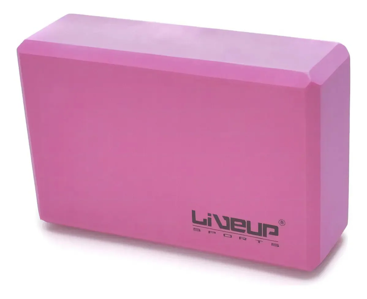 Bloco Yoga Pilates Espuma Rosa Liveup Sports 23x08x15cm LS3233