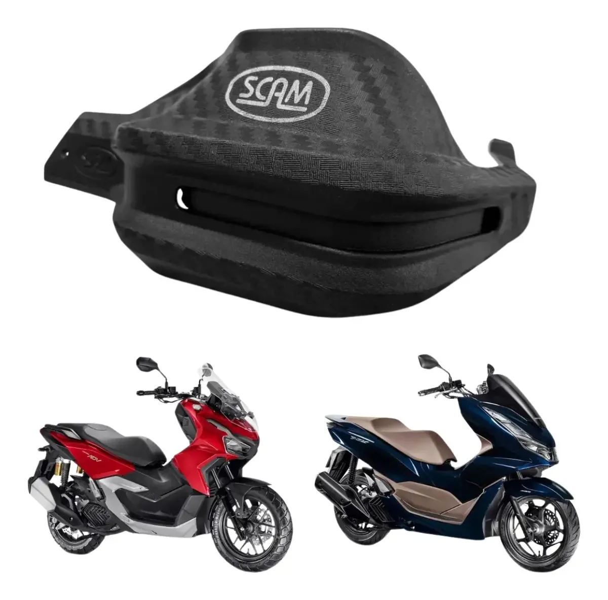 Protetor de Mão Scam Honda ADV 160 150 PCX Polímero Preto