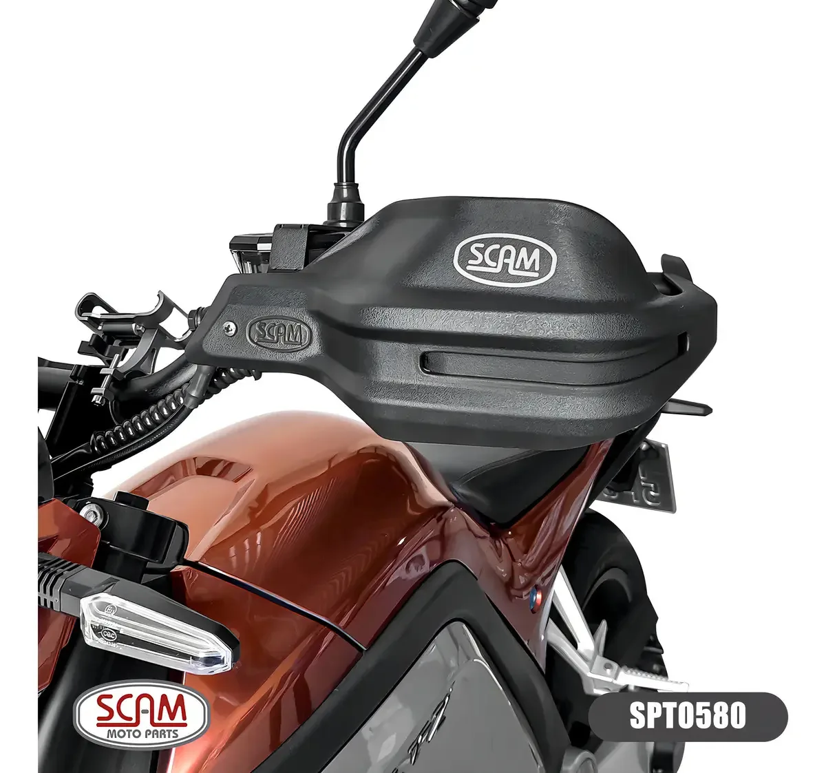 Protetor de Mão Scam Preto Plástico para Guidão de Motos