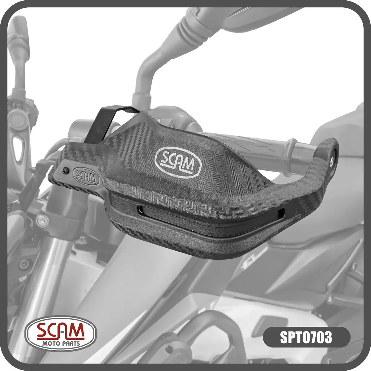 Protetor de Mãos Scam Bajaj Dominar 160 200 Aço Preto SPTO703
