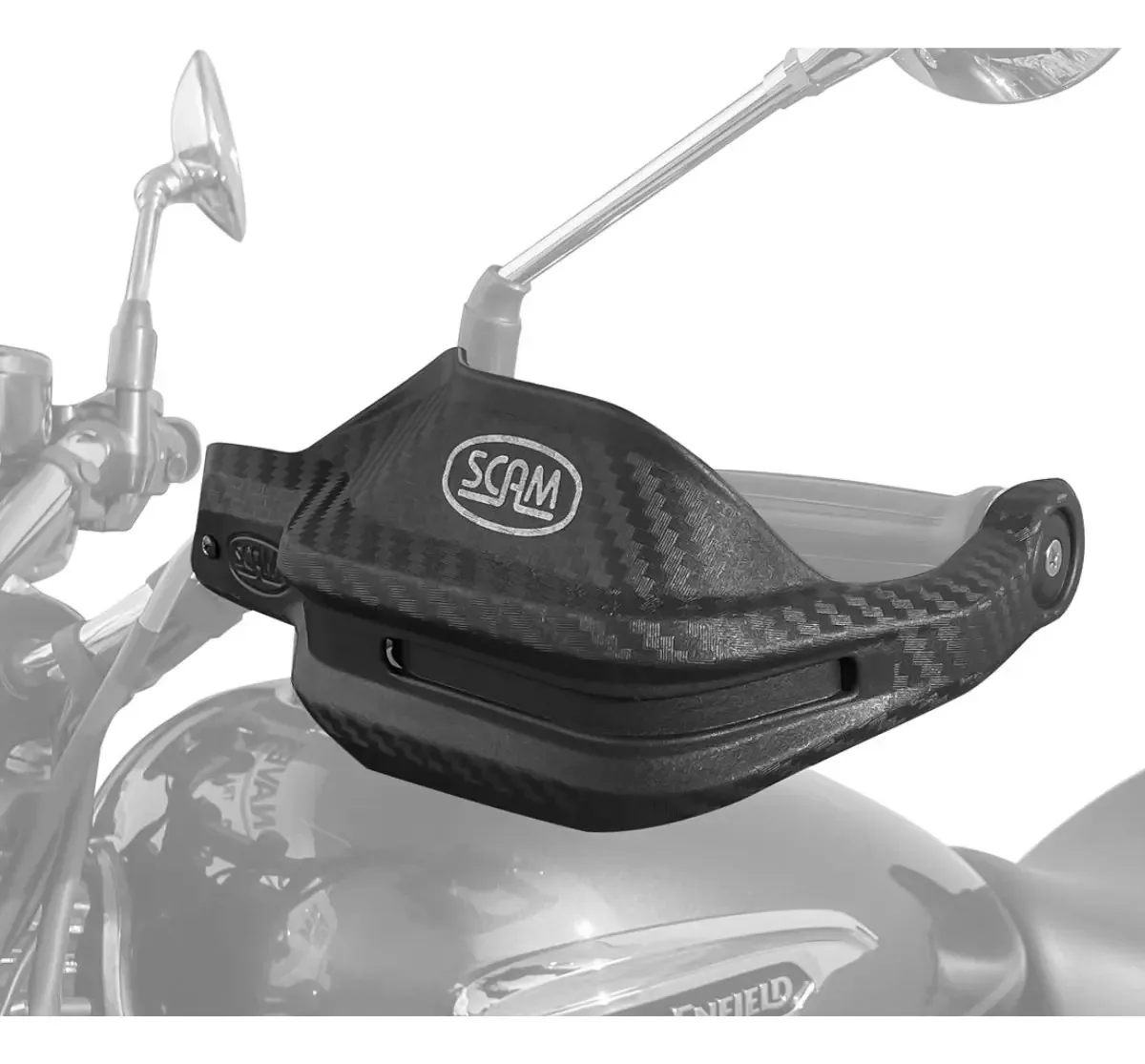 Protetor de Mão Scam Royal Enfield Meteor350 Hunter350 Preto Fosco
