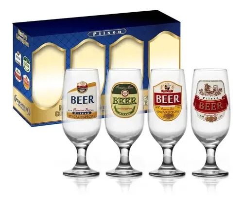 Presente 04 Taças Floripa Rótulos Cerveja Pilsen