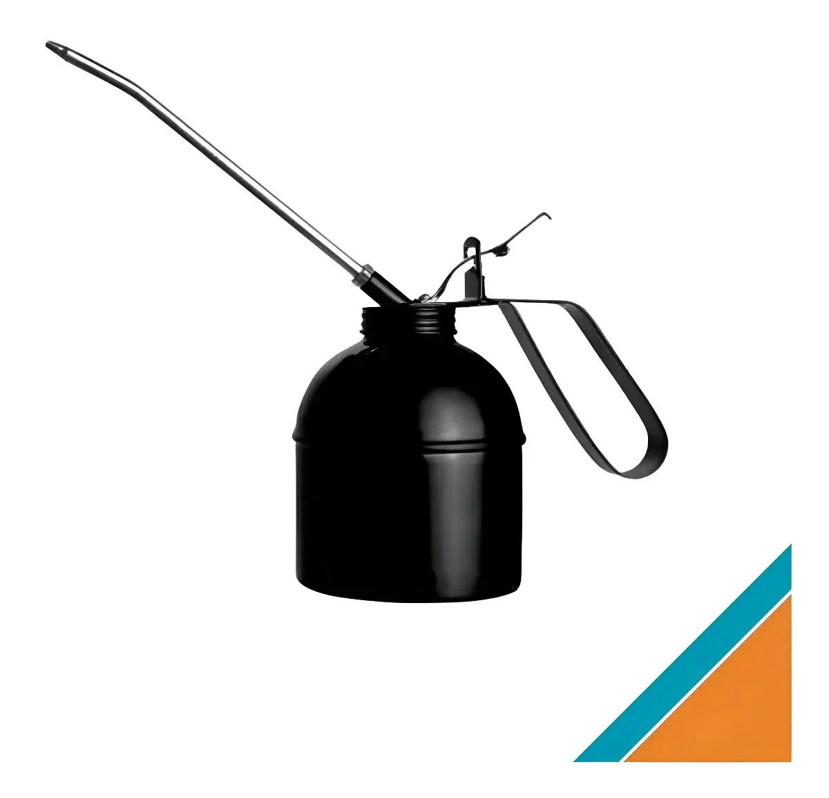 Almotolia Para Óleo Manual 500ml De Aço C/ Gatilho Com Bico