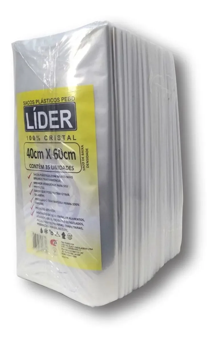 Saco Plast Emb 40x60x0,12 Central Plast Pct 1kg