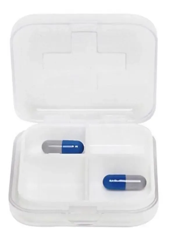 Porta Comprimidos, Remédio De Bolso 4 Divisórias Kit Com 2