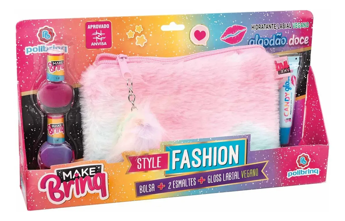 Bolsa Plush - Fashion - Com Esmalte E Gloss Labial Vegano