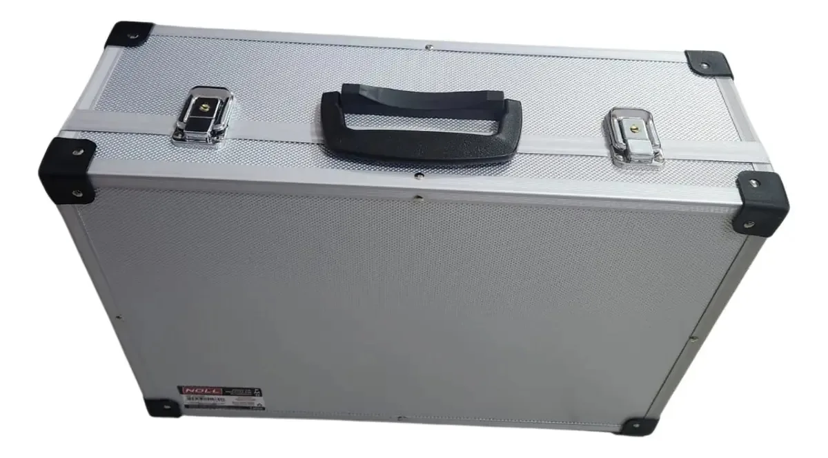 Caixa de Ferramentas Noll Grande Aluminio Divisórias Prata 45x32x15cm