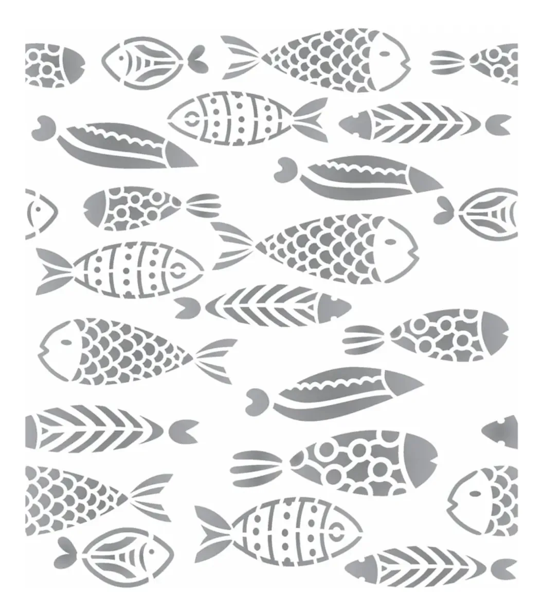 Stencil Opa 20x25 2857 Estamparia Peixes I