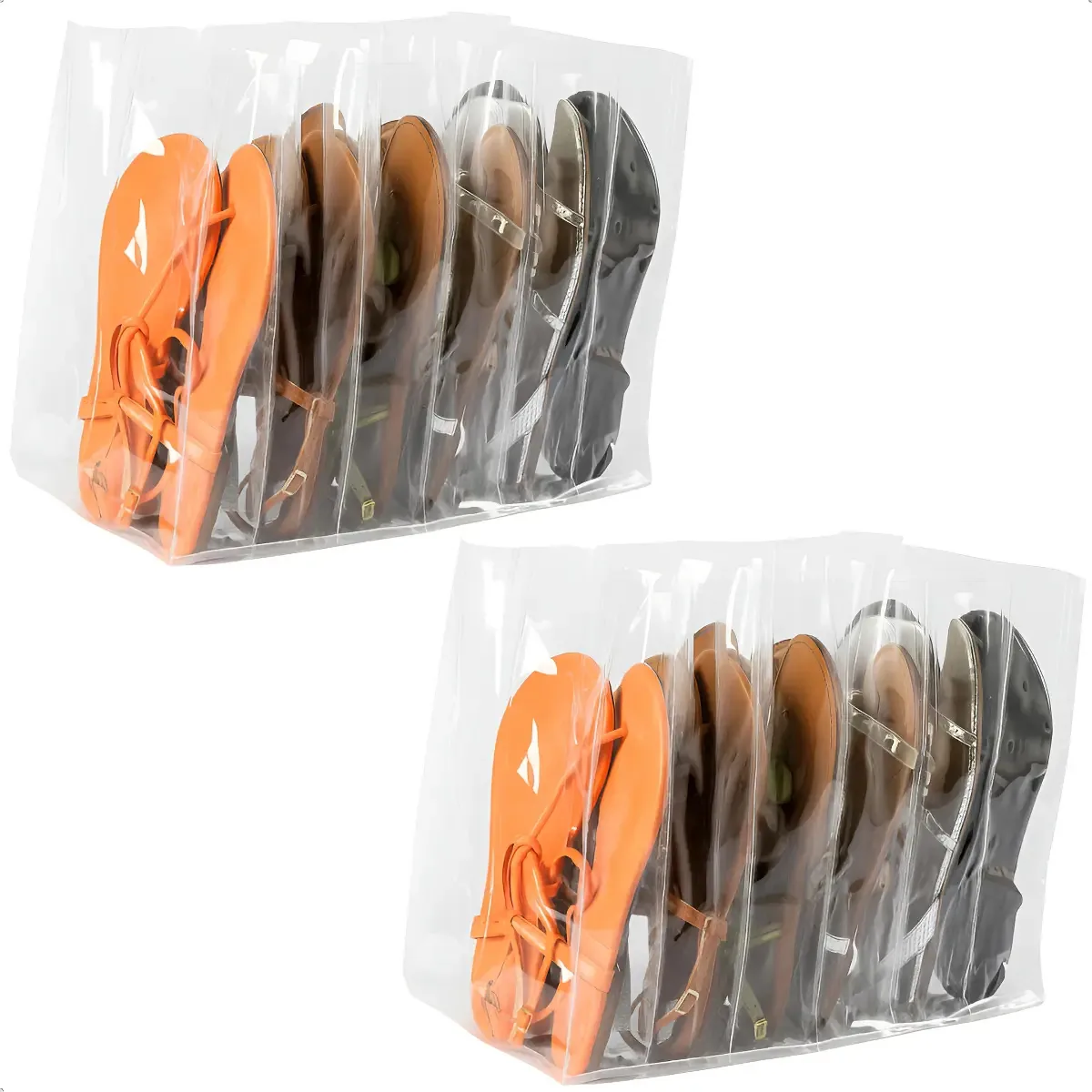 Kit 2 Colmeias Organizadoras Vertical Sapatos Rasteirinhas Transparente