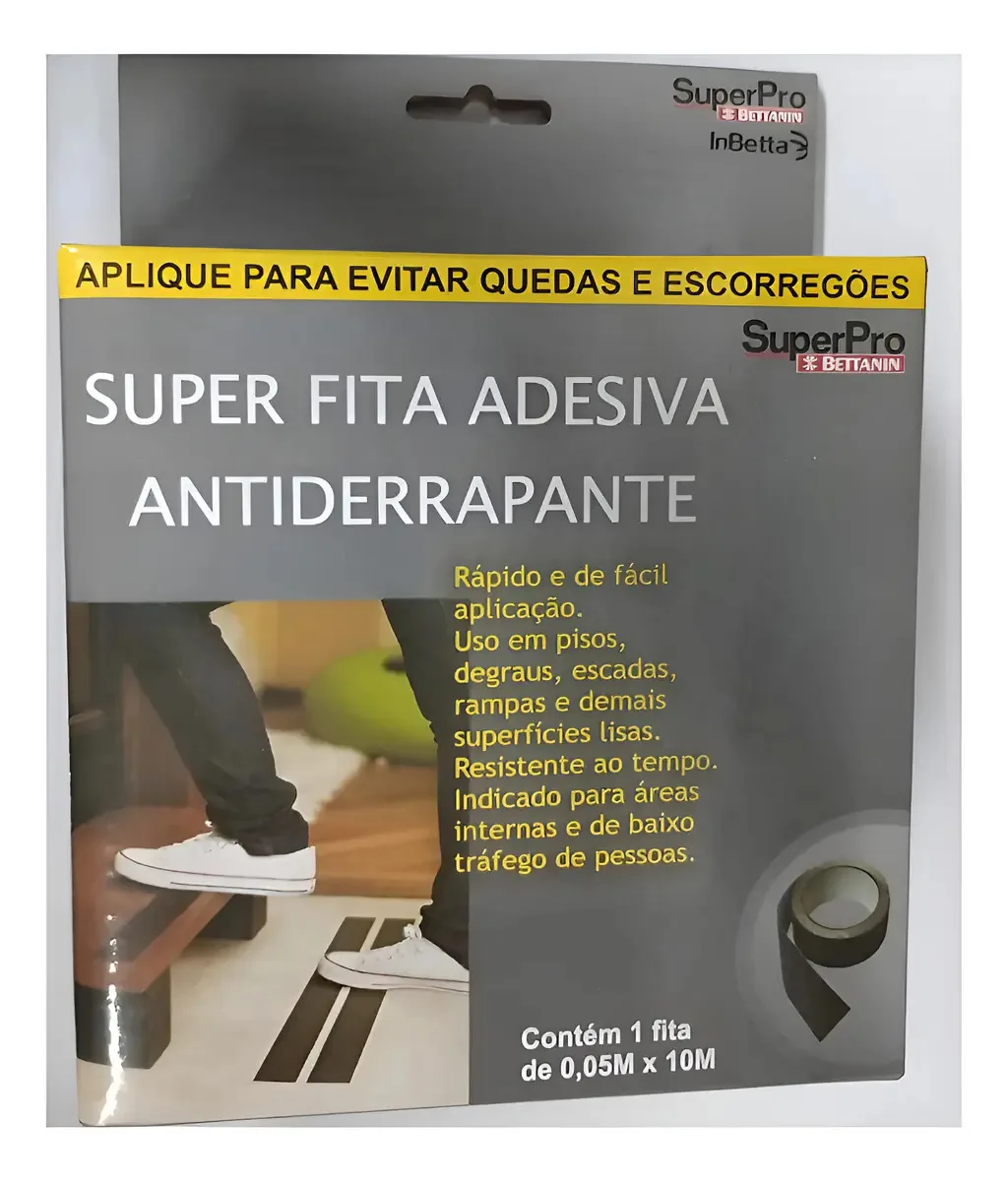 Rolo de fita antiderrapante autoadesiva Superpro X 10 metros preto