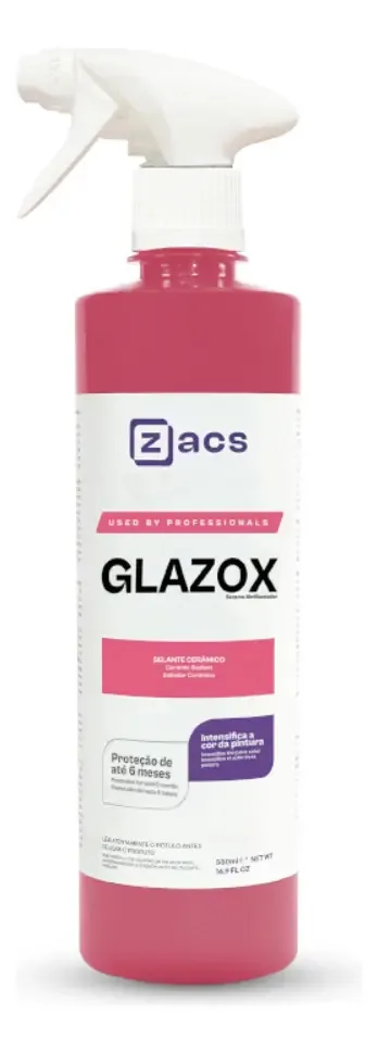 Selante Cerâmico 500ml Zacs Glazox Proteção e Brilho Veículo