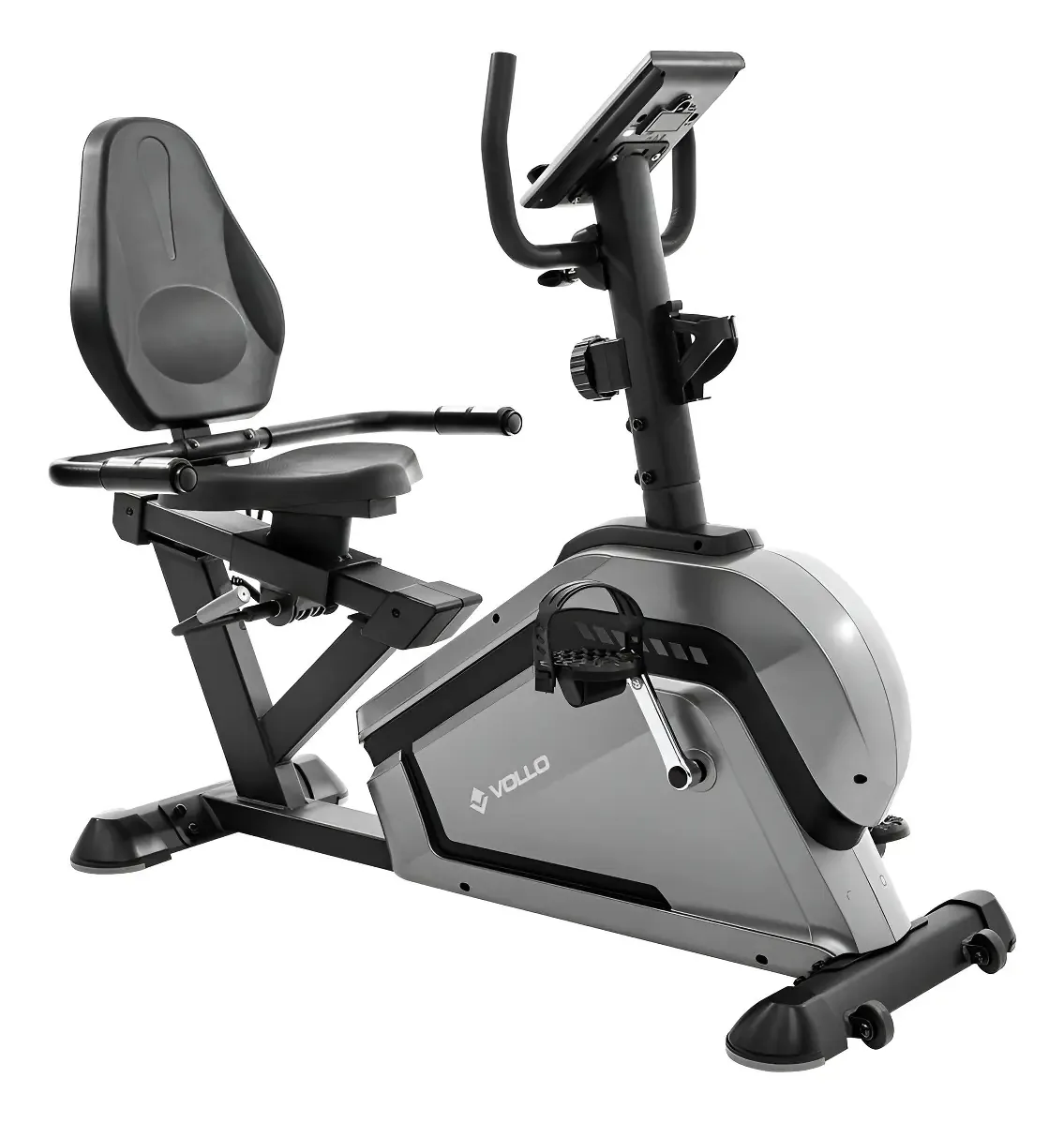 Bicicleta Ergométrica Horizontal Magnética Semiprofissional Cor Cinza