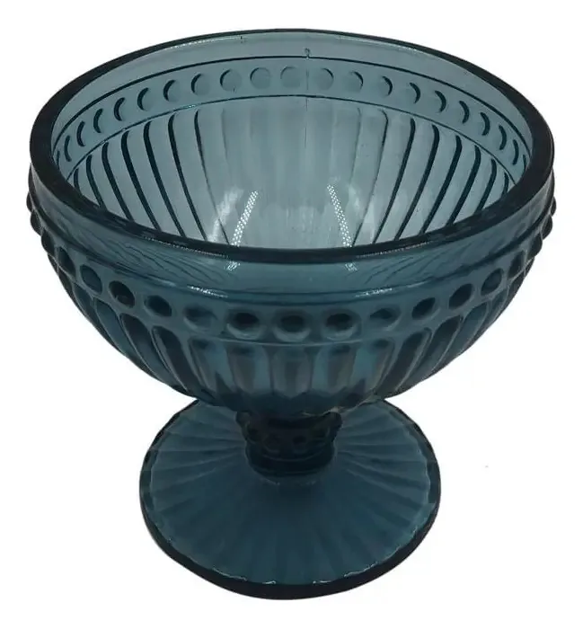 Conjunto Taças De Sobremesa De Vidro Azul 350ml