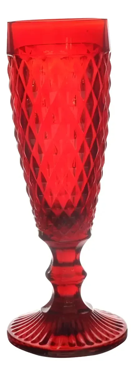 Conjunto De 6 Taças Bico De Abacaxi - Vermelho