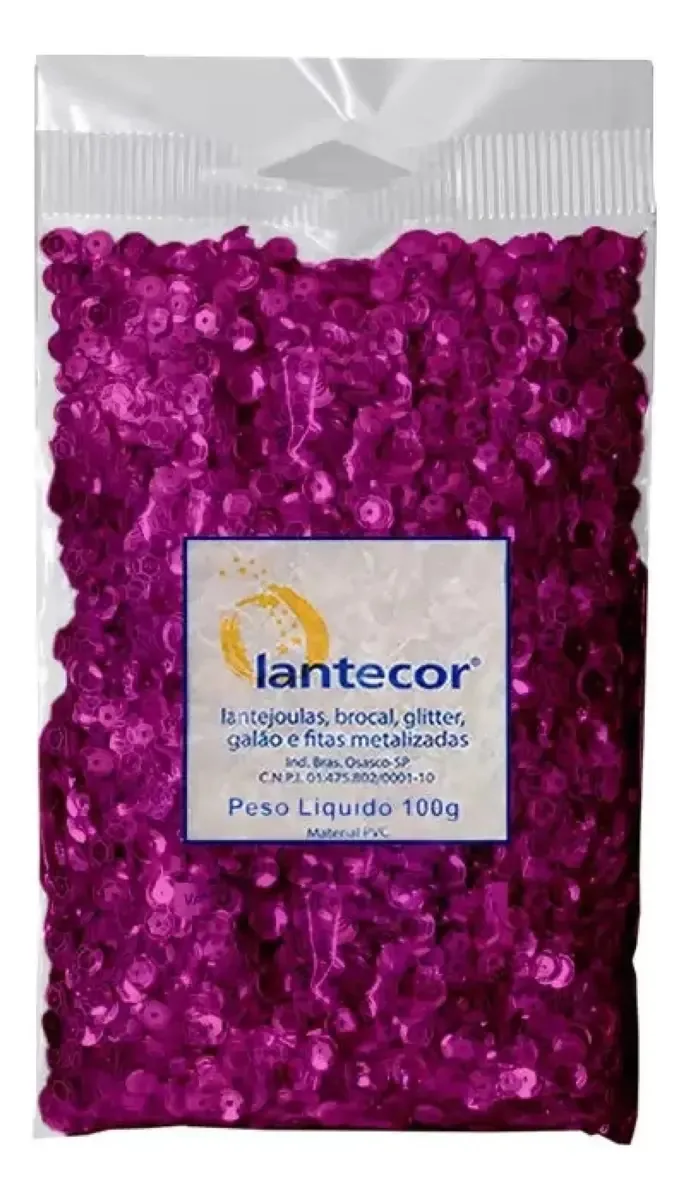 Lantejoula 10mm 100g Lantecor Cor Pink