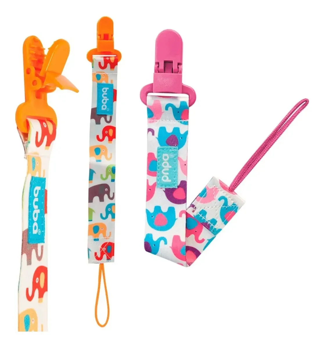 Prendedor Chupeta Serve Para Soothie Avent - Elefantinho Cor Rosa