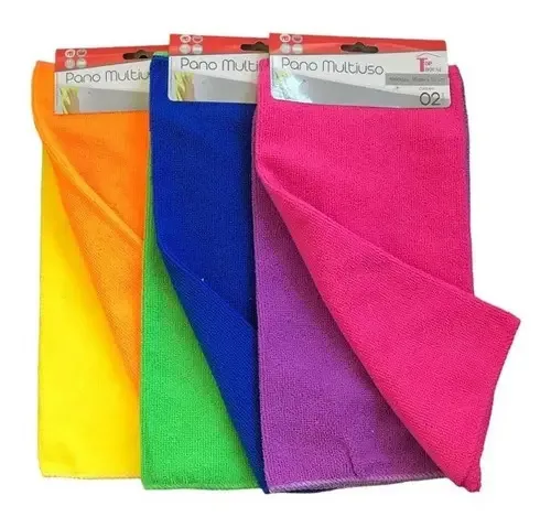 2 Panos Microfibra Multiuso Anti Risco Limpeza Casa E Carro