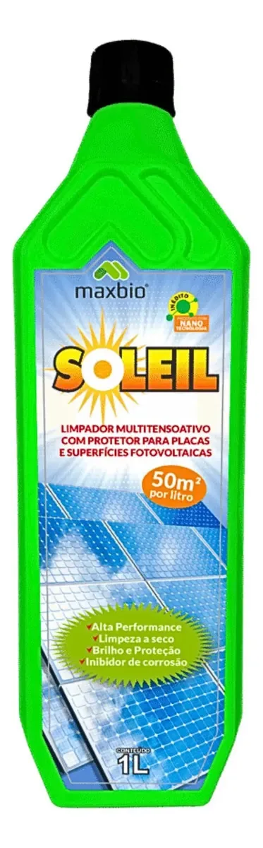 Maxbio Soleil 1L Limpeza e Proteção para Placa Solar Fotovoltaica