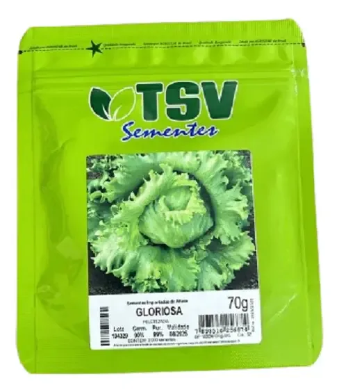 Sementes de Alface Americana Gloriosa Peletizada 2000 Unidades TSV Tolerante a Chuvas