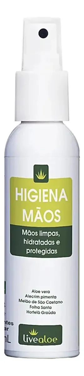 Spray De Limpeza Mãos Para Pés Antisséptico 120ml Livealoe Fragrância Hortelã