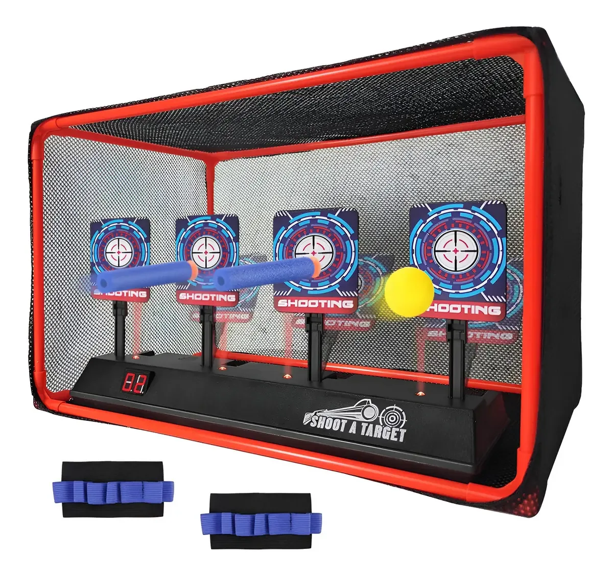 Alvo Automático Eletrônico Nerf Dardos Gel Tiro Treina Mira Cor Preto