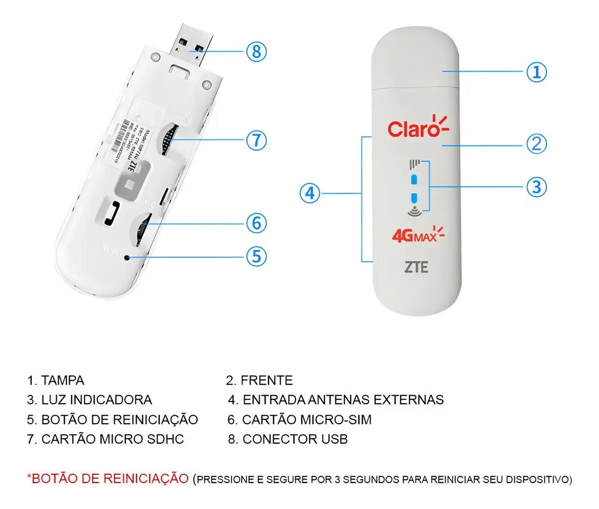 Modem Veicular Wi-fi 4g Zte Mf79u Lte Uber Taxi 99 Claro