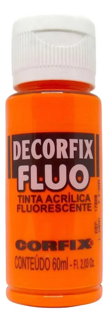 Tinta Decorfix Fluorescente 1010 Laranja Fogo 60ml
