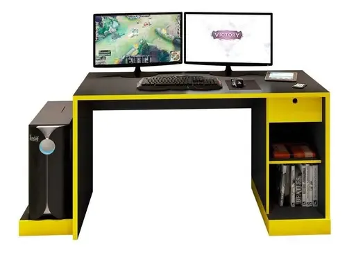 Mesa Computador Desktop Pc Notebook Desk Game Drx 3000 Cor Amarelo