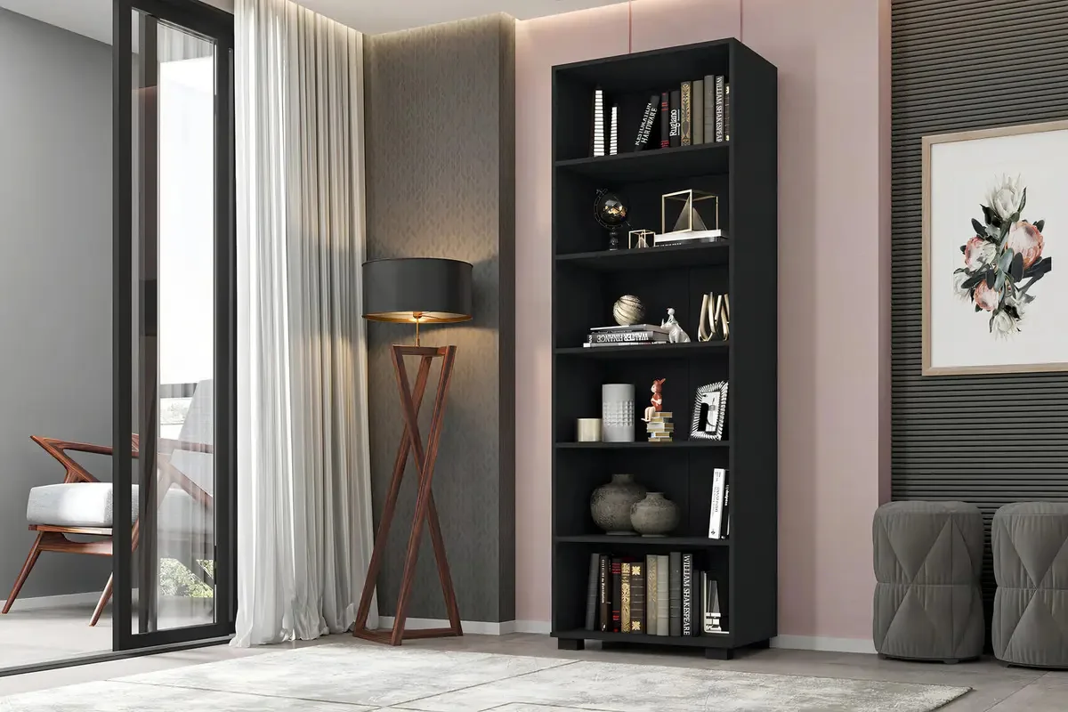 Estante Para Livros 5 Prateleiras Office Móveis Leão Ffwt