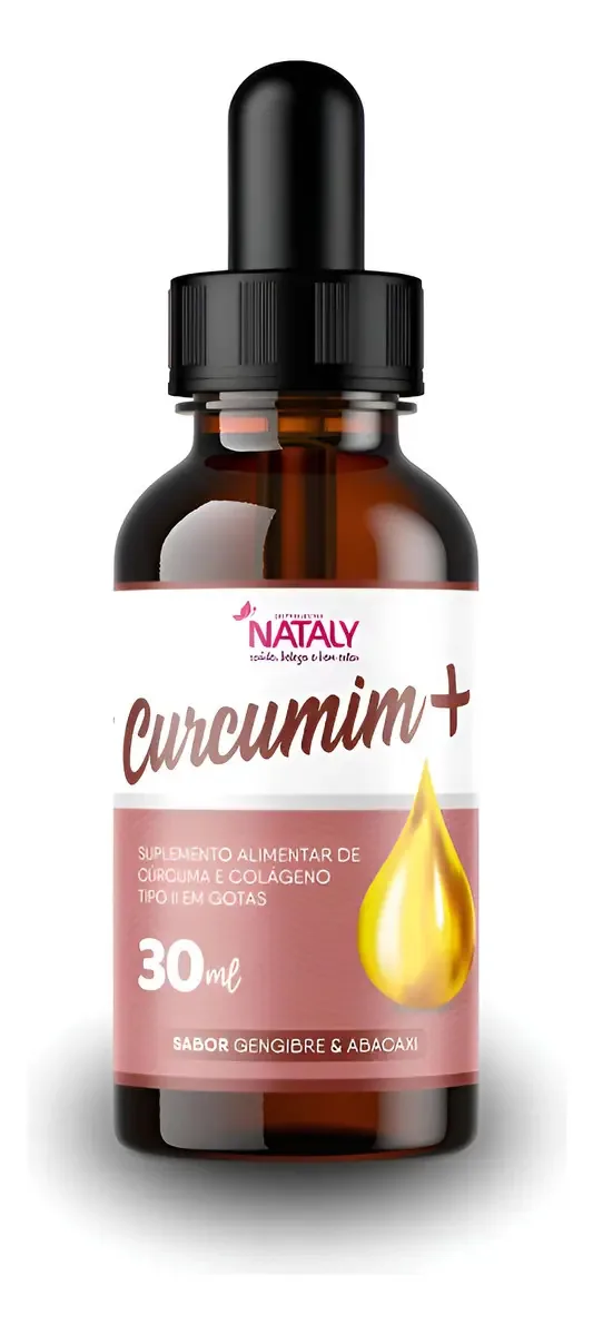 Curcumim+ Açafrão E Colágeno Tipo Ii Gotas 30ml Nataly Gengibre E Abacaxi