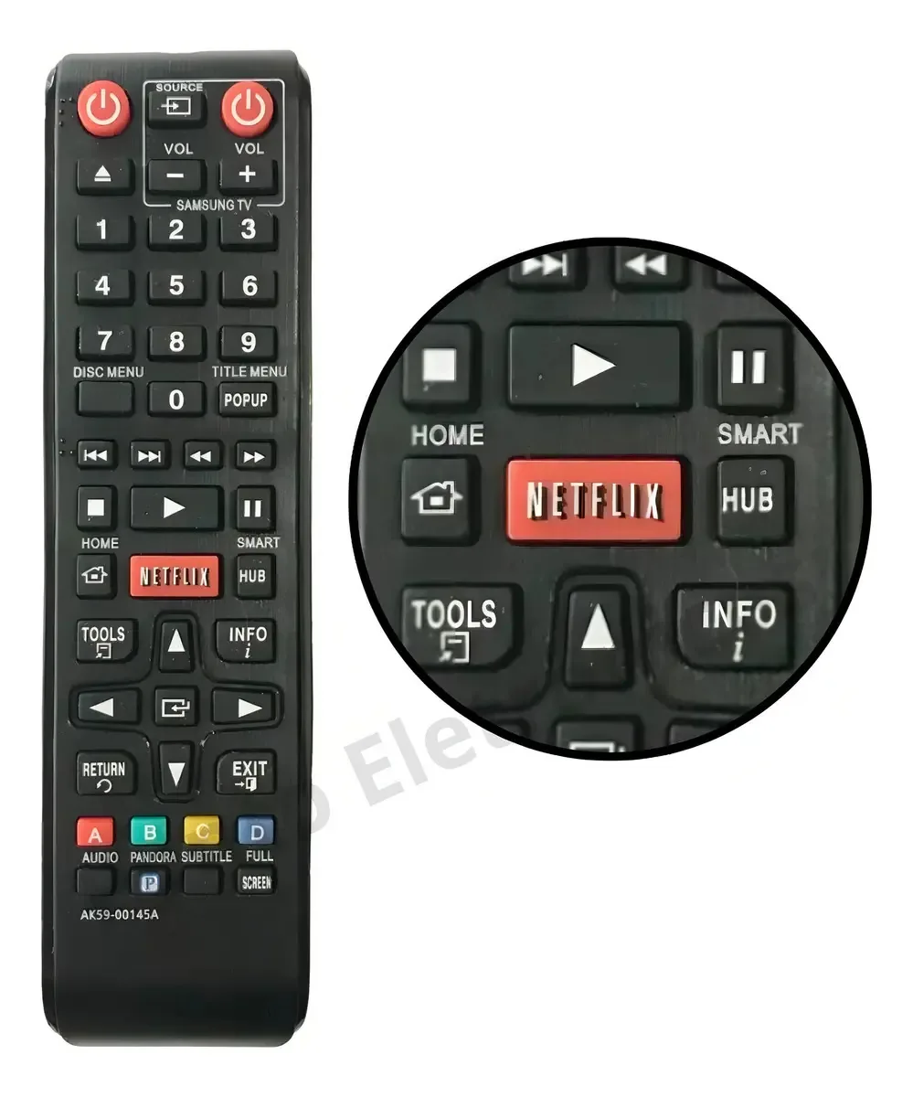 Controle Compatível Com Dvd Bluray Samsung Bd-d5100 5300 550