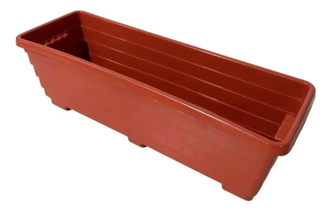 Floreira De Chão 40cm Vaso Jardineira Para Plantas E Horta Cor Terracota