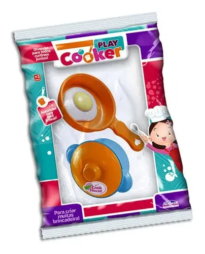 Kit C/2 Panelas + Ovo - Duas Panelinhas + Ovo - Faz De Conta Cor Sortidos