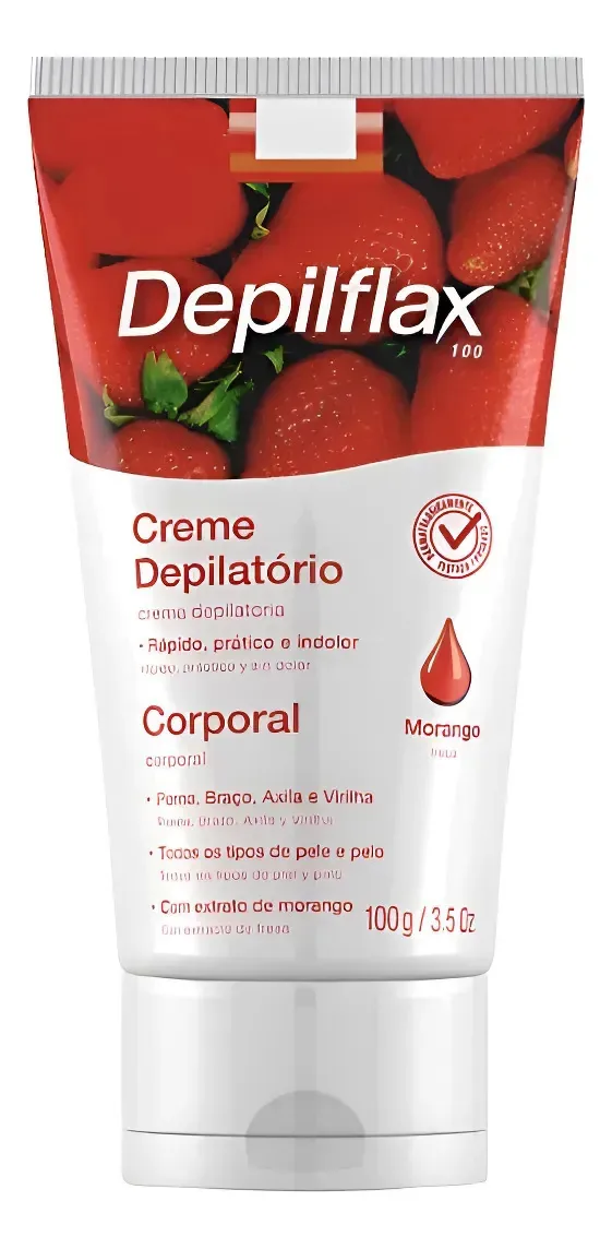 Cr Depil Depilflax 100g Corpo Morango