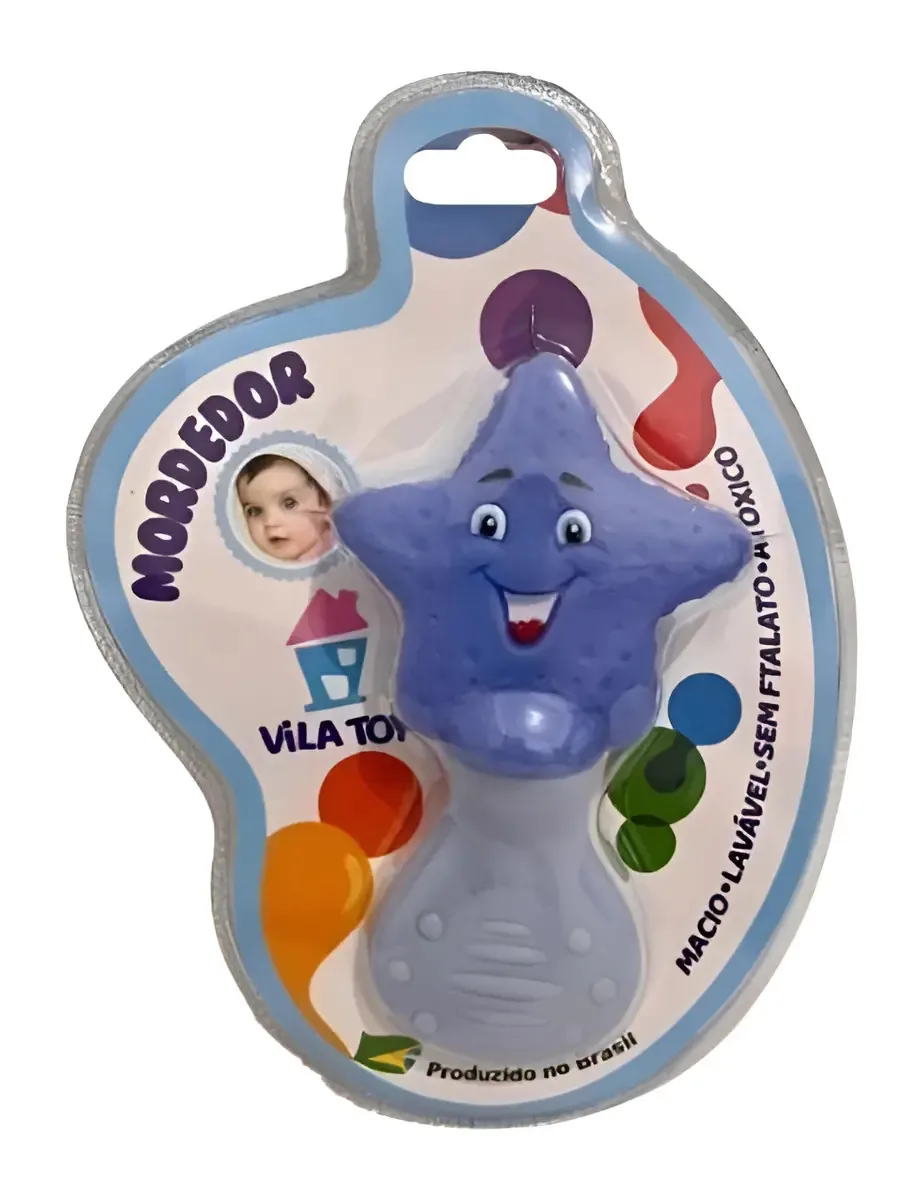Mordedor Bebê Estrela Vila Toy Azul