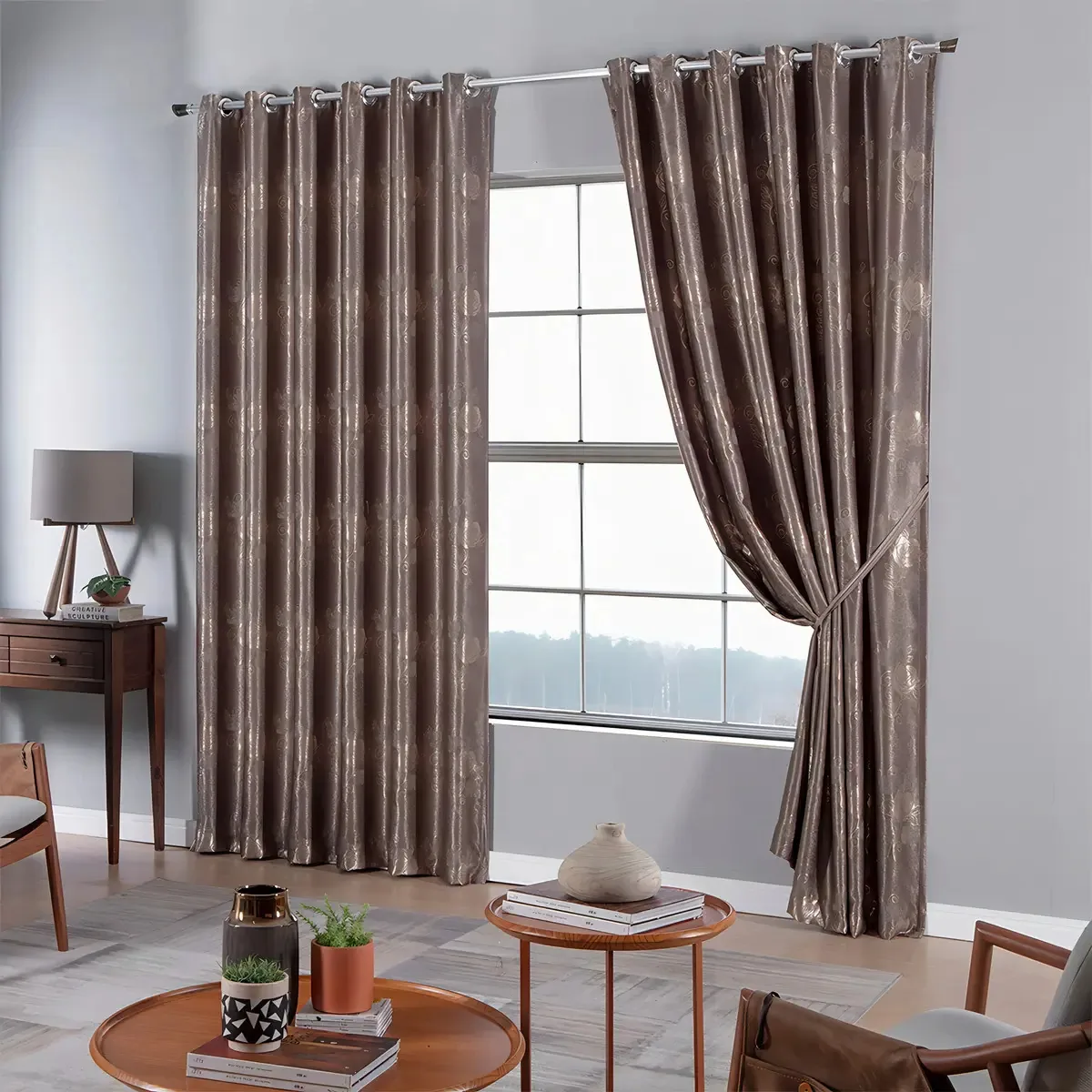 Cortina Blackout Camélia - Castor - 4,00m X 2,60m - Adomes