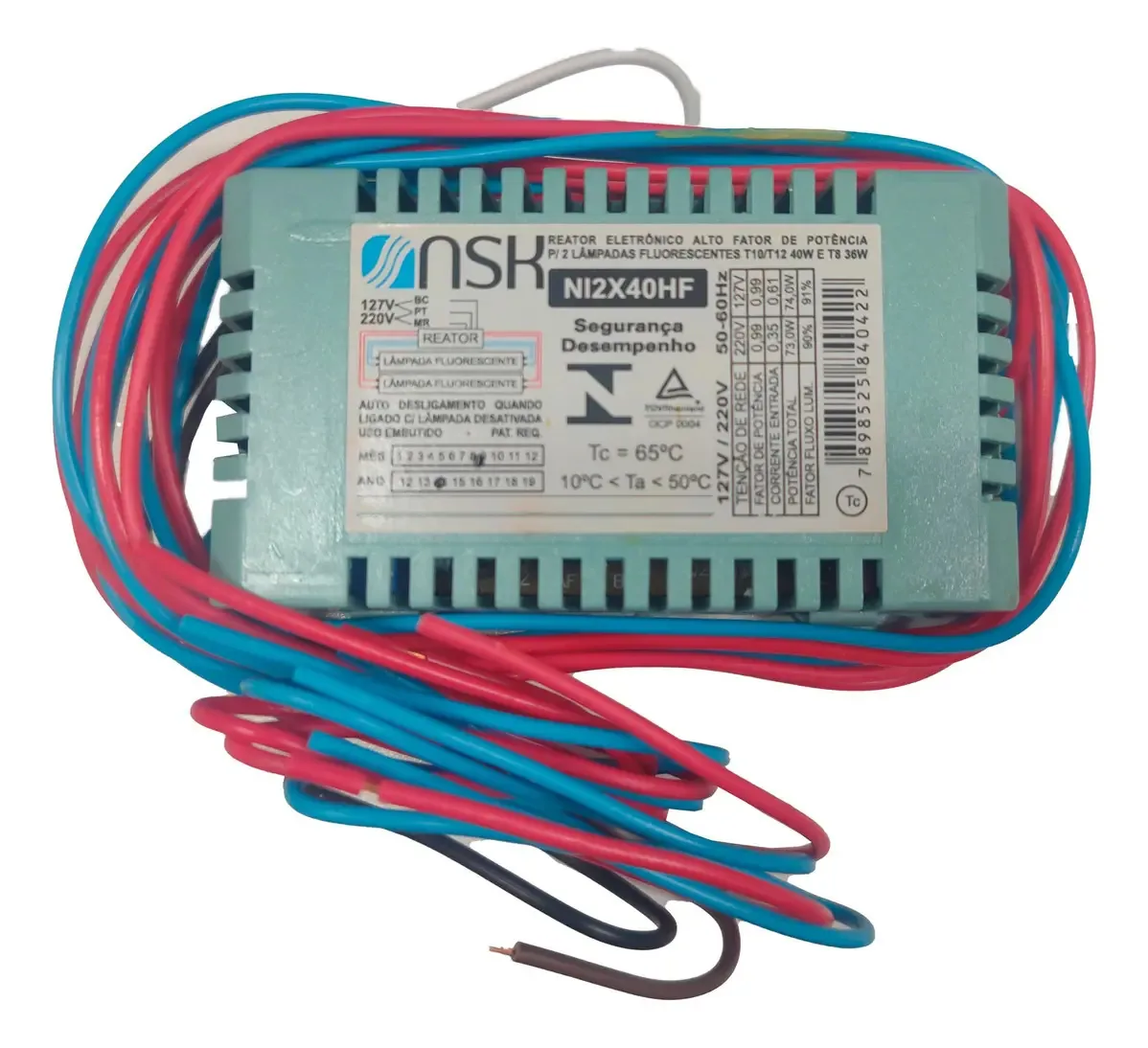 Reator Eletronico Alto Fator P/2 Lampadas Fluorescentes