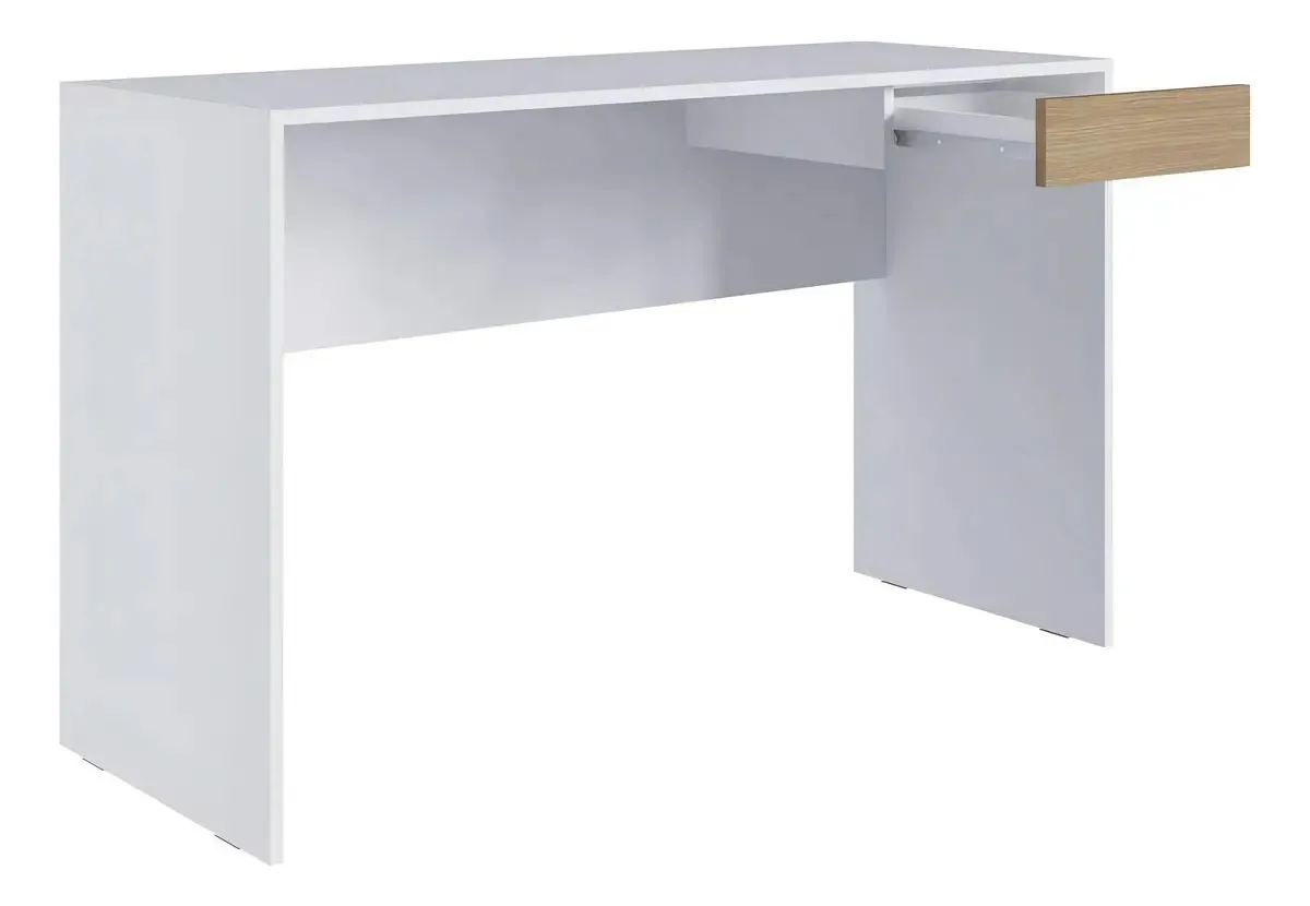 Escrivaninha Com Gaveta Branco/macadamia M.com