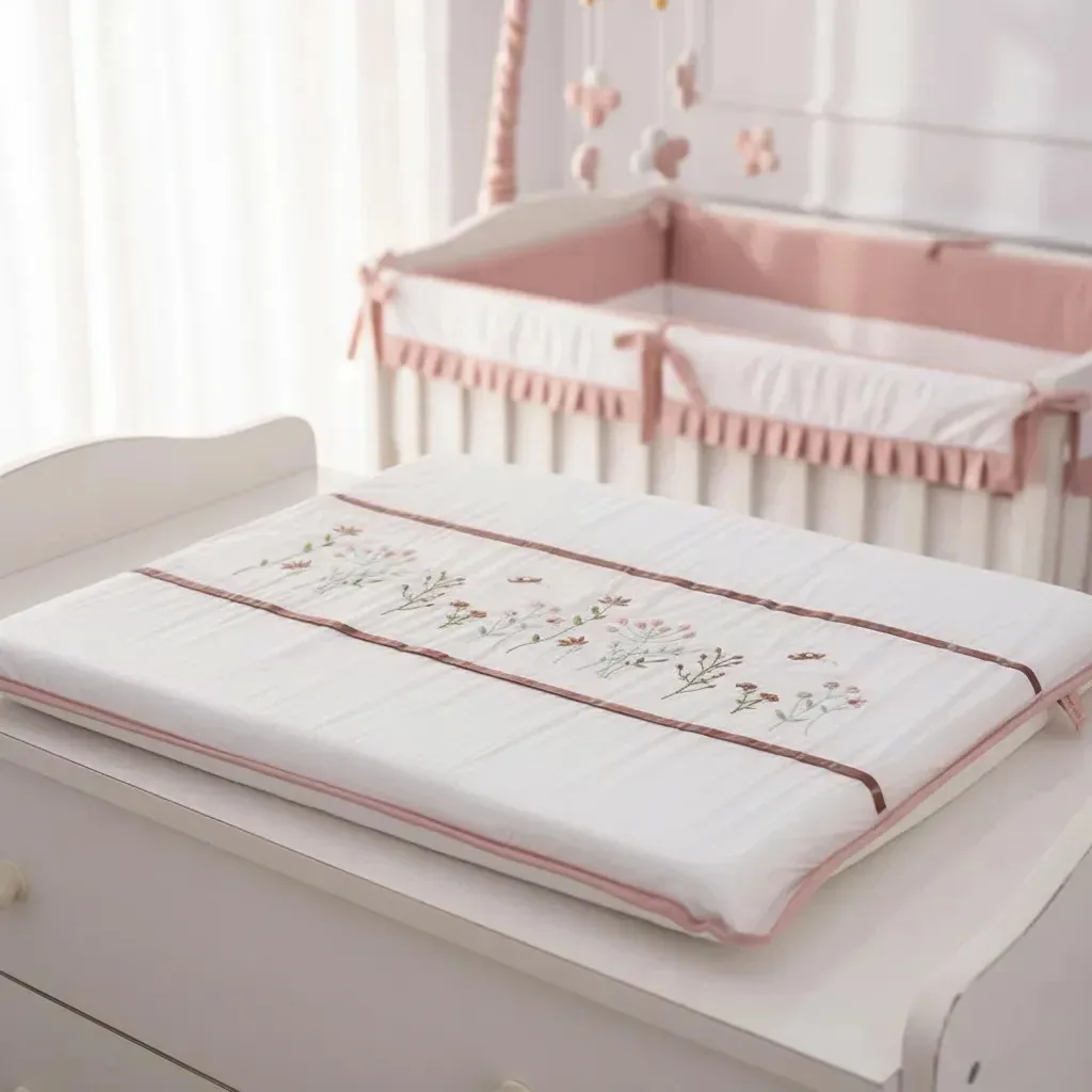 Trocador Para Comoda Menina Floral Cor Floral terracota