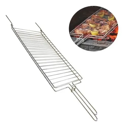 Grelha Dupla Churrasco Carne Peixe Frango Linguiça