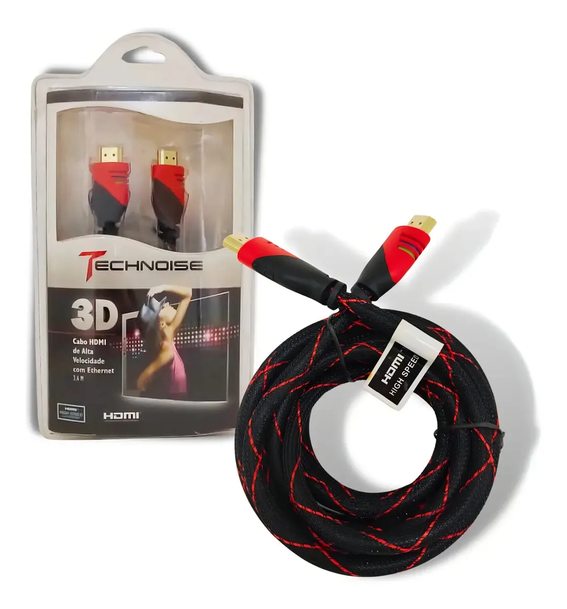 Cabo Hdmi Blindado 3.6metros Audio E Vídeo Technoise