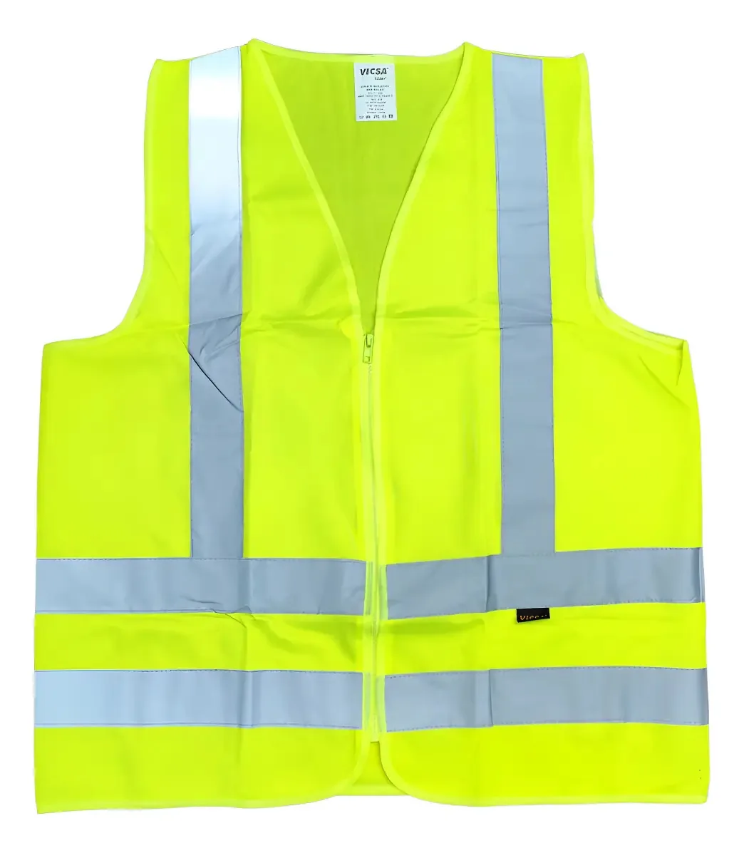 Colete Refletivo Danny com Zíper, Verde Fluorescente, Tamanho G