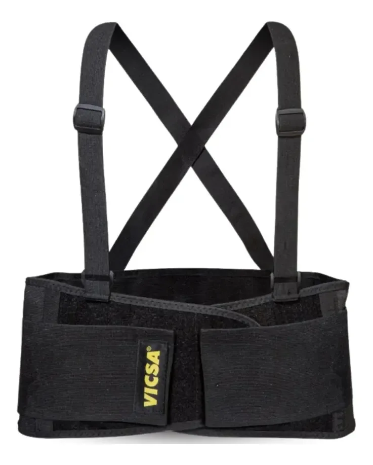 Cinta Ergonômica Vicsa Com Suspensório Preta Tamanho P